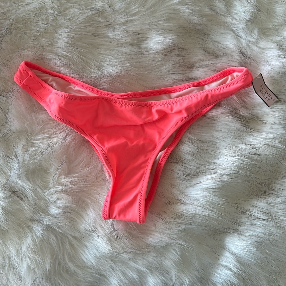 Victoria’s Secret neon pink/orange ruched bikini bottoms